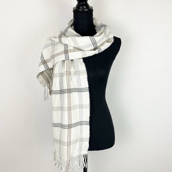 Women Men 100% CASHMERE Scarf Plaid Wool Scotland High Quality Winter 11x63” - Picture 2 of 5